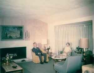 Don and Gladys Hershey in their living room at 5 Landing Road South