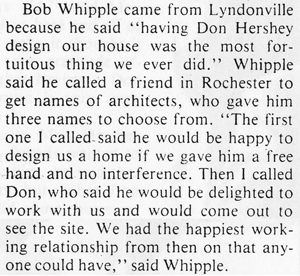 Bob Whipple - Original Owner of a Hershey Home in Lyndonville, NY